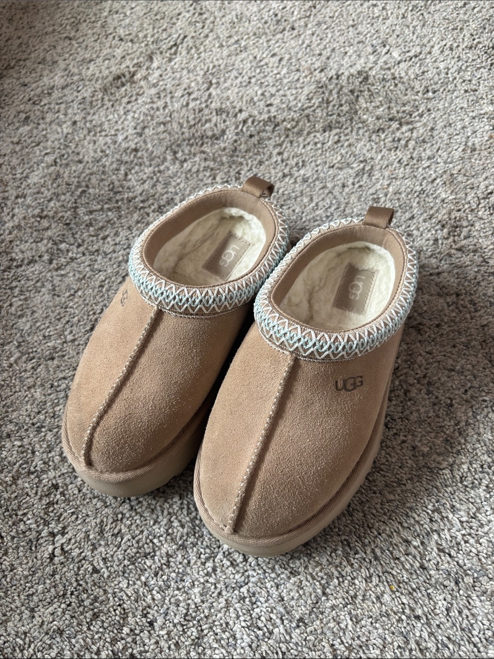 UGG Kids Chestnut Suede Slip-On Shearling Slippers